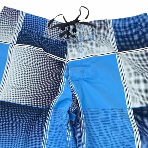 Blue Sol XL Board Shorts Swimsuit Swim Trunks Blue Black Gray Color Block Summer - Picture 3 of 9